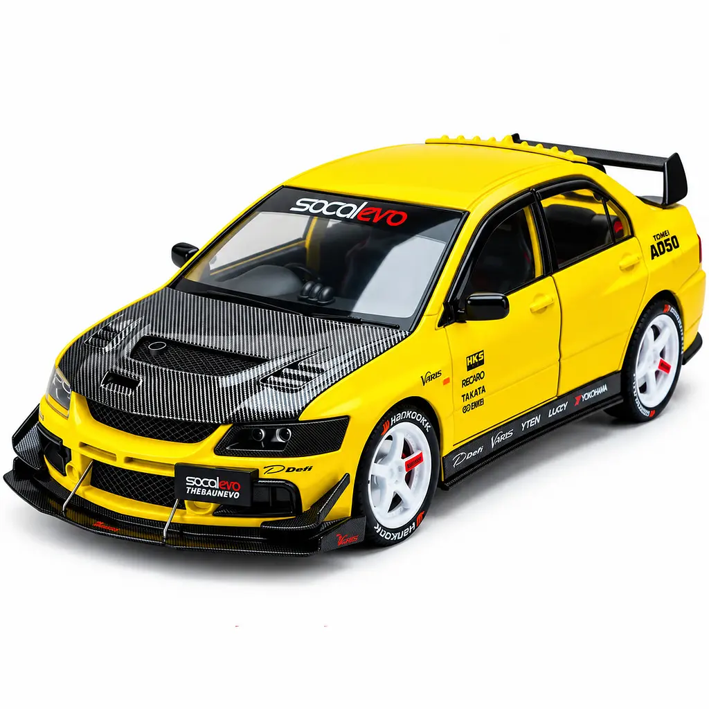 Mitsubishi Lancer Evolution IX модель авто 1:24 металева машинка інерція світло фар звук двигуна відчиняються двері