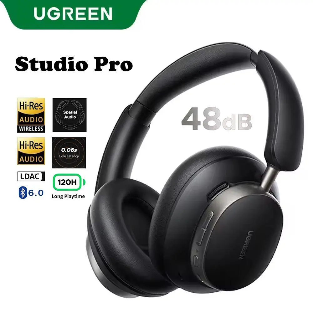 Навушники бездротові Ugreen Studio Pro 48dB Anc 2025 120 годин чорні - фото 5