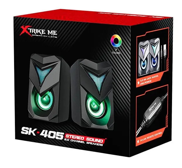 Колонки для комп'ютера Xtrike Me SK-405 акустика колонки для ПК з підсвіткою комп'ютерні динаміки 2 шт. Чорний - фото 6