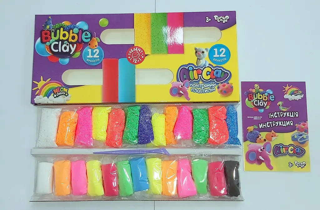 Набір для творчості 2 в 1 "Air Clay + Bubble Clay" ARBB-02-01U Danko Toys (4823102811031) - фото 5