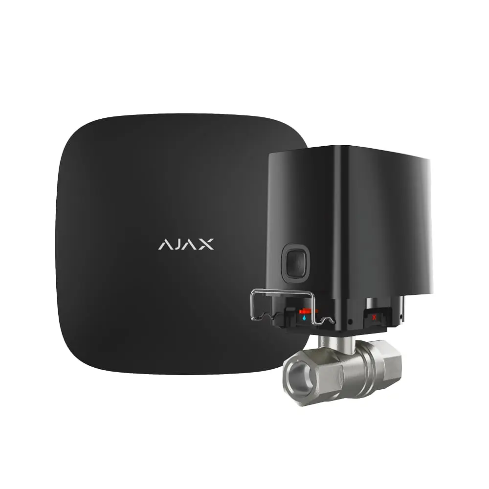 Комплект антипотоп Ajax: централь Hub2 (2G) + кран перекриття води WaterStop 1" (DN25), чорний (26-00158-26-00231) - фото 4