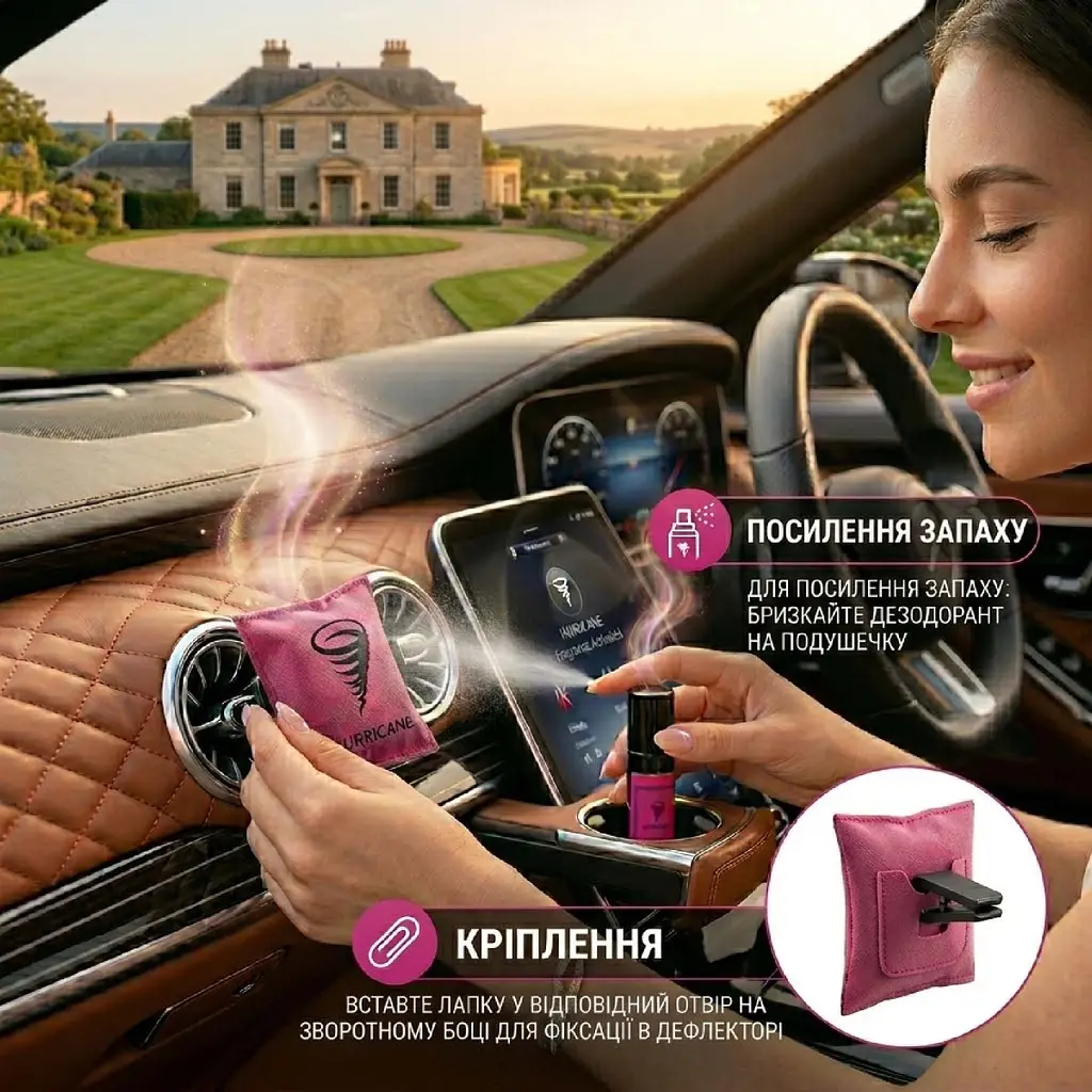 Ароматизатор автомобільний Hurricane Pink Standart Limited (В комплекті Спрей 10 мл) - фото 3