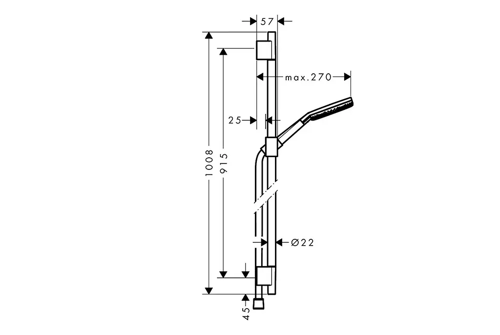 Душовий гарнітур Hansgrohe Raindance Alive Select S EcoSmart зі стійкою Unica S Puro 90 chrome 24603000 - фото 4