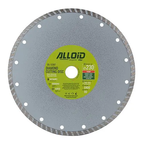 Диск алмазний відрізний Alloid Turbo 230 мм (DS-7230T) - фото 2