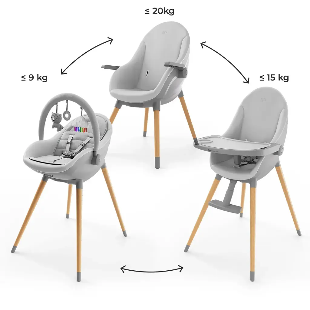 Стільчик для годування 2 в 1 Kinderkraft Fini Up Grey (KHFINIUPGRY0000) - фото 5