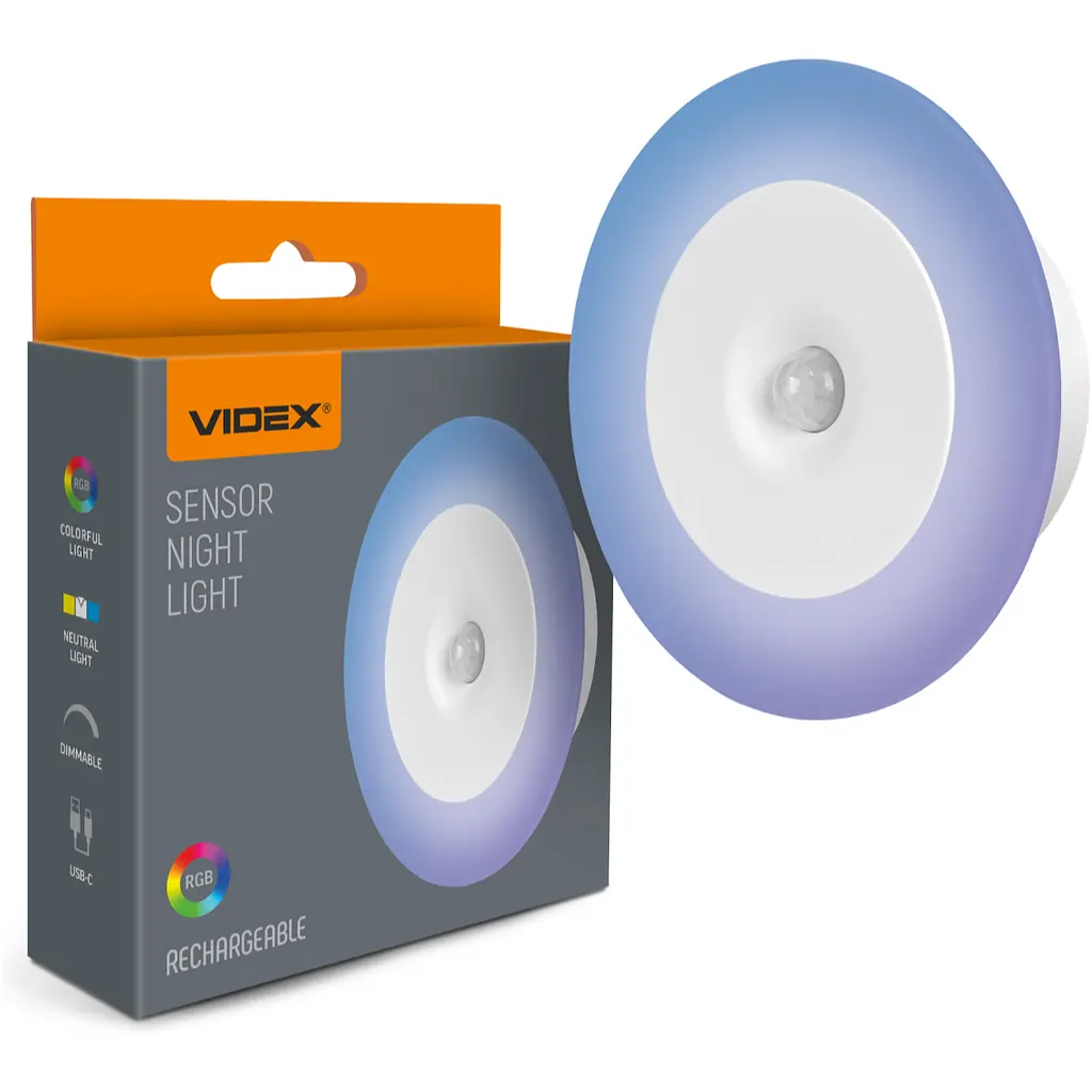 LED Світильник акумуляторний з датчиком руху VIDEX (VL-NL114W-G)