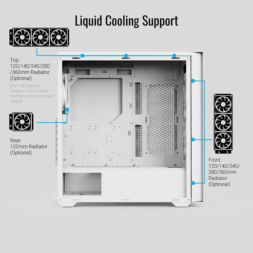 Корпус AeroCool D502A-G-WT-v1 White (ACCM-DS02043.21) [146673] - фото 10