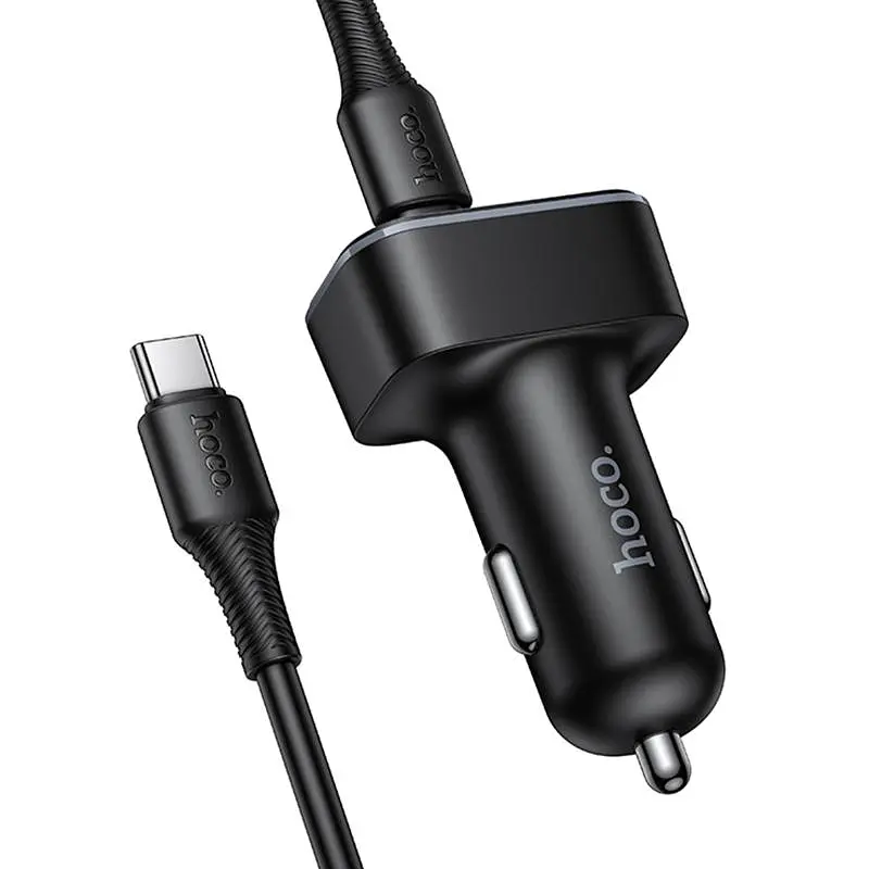 АЗУ Hoco Z63A Barry PD42W+QC3.0 (2USB-A/1C) + кабель Type-C to Type-C Black - фото 4
