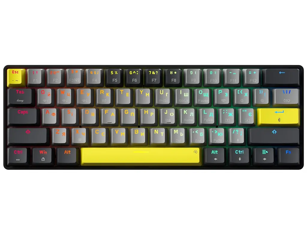 Механічна ігрова клавіатура GamePro GPMK-130G Pro Black Hot-Swap Outemu Red Switch RGB 2.4G/Bluetooth/USB