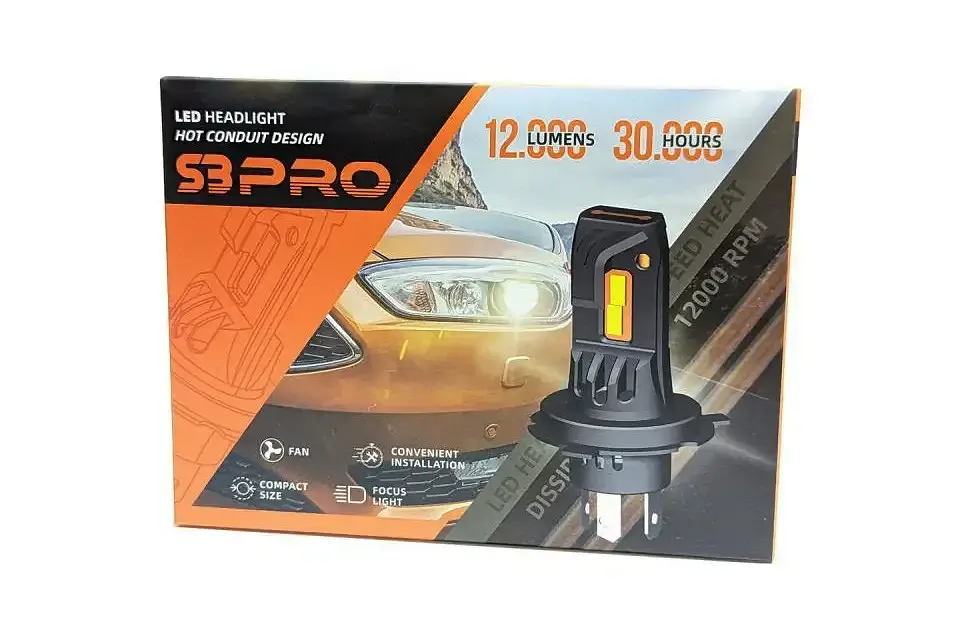 Светодиодные LED лед лампы S3 PRO цоколь H15 6000К 50Вт - фото 2
