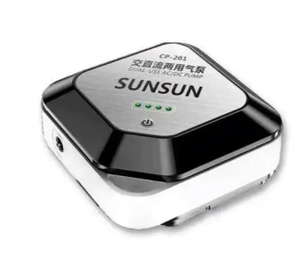Компресор для акваріума SunSun CP-201 одноканальний на акумуляторі 1.5 Вт 5 л/хв до 250 л