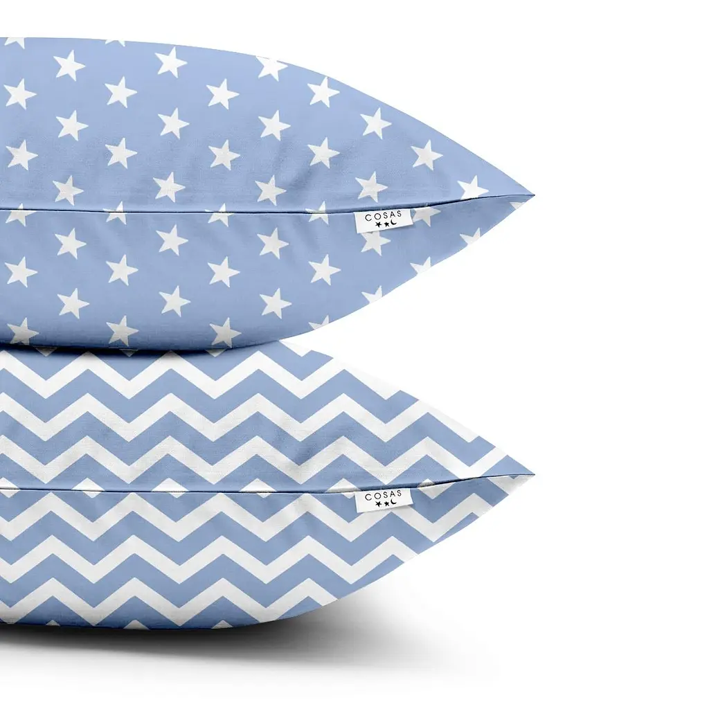 Набір наволочок Cosas Blue Star 50х70 см (SetPillow_StarBlue_ZigZagBlue_50х70) - фото 2