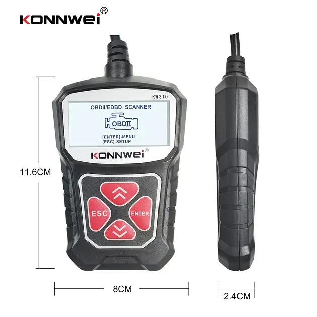 Універсальний автосканер Konnwei KW310 Професійний діагностичний автомобільний сканер ОБД2, EOBD, OBD2 (19500) - фото 4
