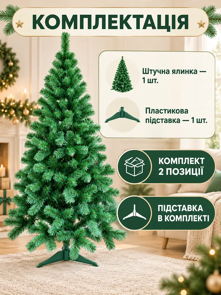 Сертифікована ялинка штучна пухнаста Казкова YaLINKA S18 180 см - фото 7