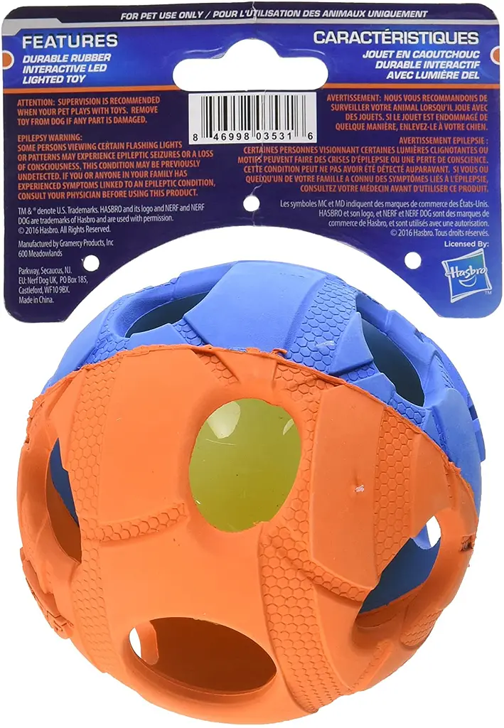 Іграшка-м'яч для собак середніх і великих порід Nerf Dog Rubber Bash Ball з LED підсвіткою - фото 3