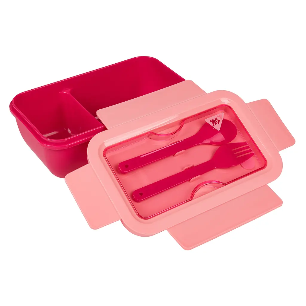 Контейнер YES Fusion 850 мл з приборами рожевий (708169) - фото 2