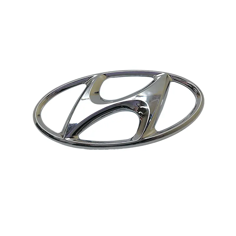 Емблема Hyundai 115х58 мм Пластик на скотчі Хром (OEM: 86300-4R100, 863004R100) - фото 2