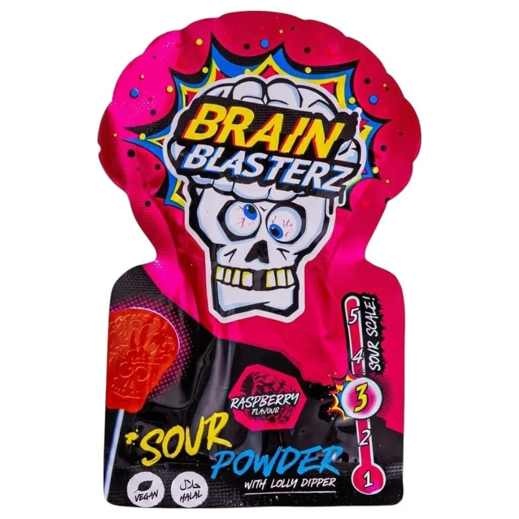 Льодяник з кислим порошком Brain Blasterz Sour Powder Lolly Dipper Raspberry Flavor 10г