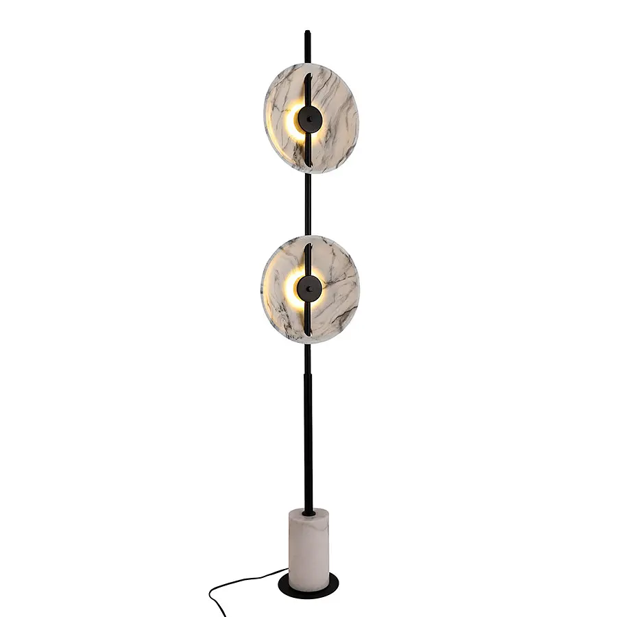 Торшер LED Levistella 909XLL07F 8W черный мраморное основание 3 режима света современный стиль для дома - фото 2