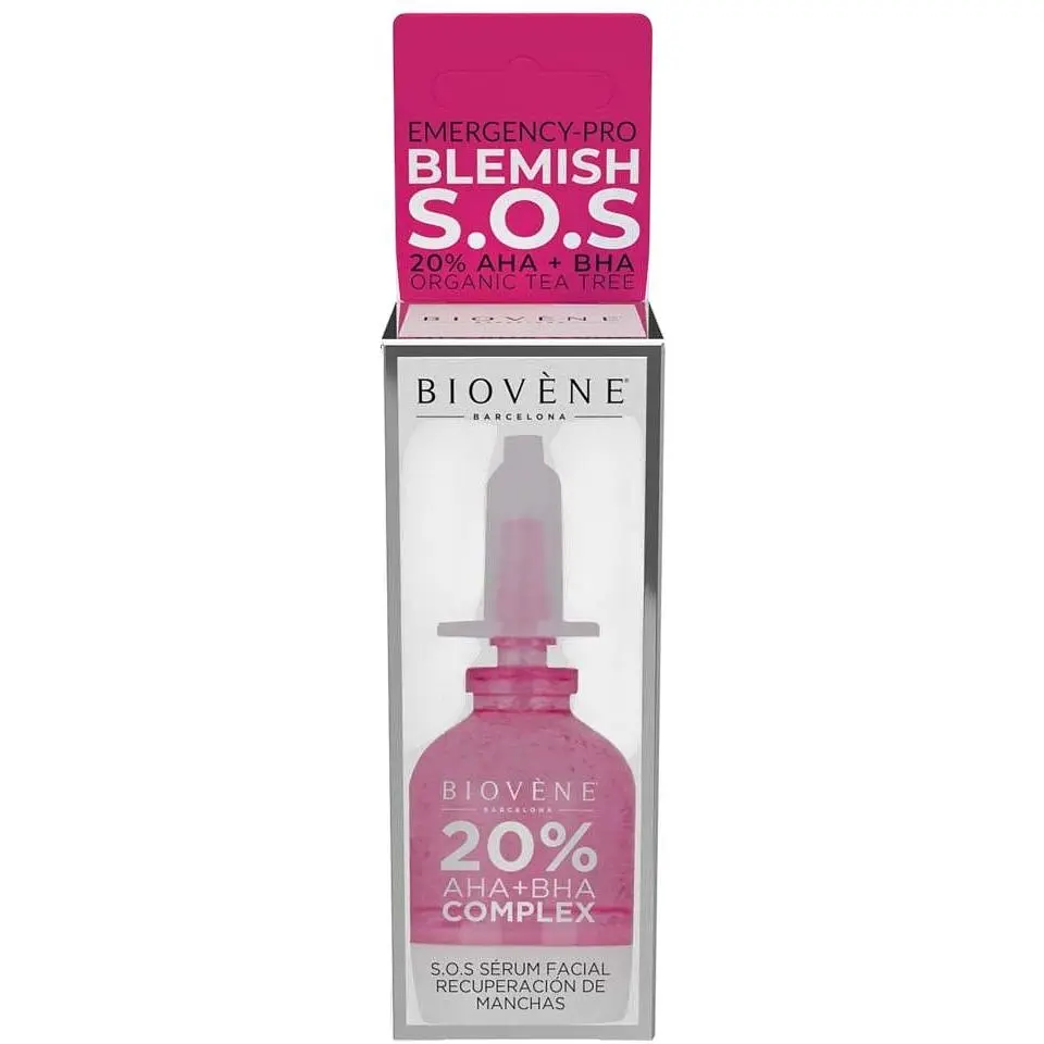Сыворотка для лица Biovene Blemish SOS Emergency-Pro 20% AHA & BHA + Organic Tea Tree Facial Serum Treatment 10 мл - фото 1