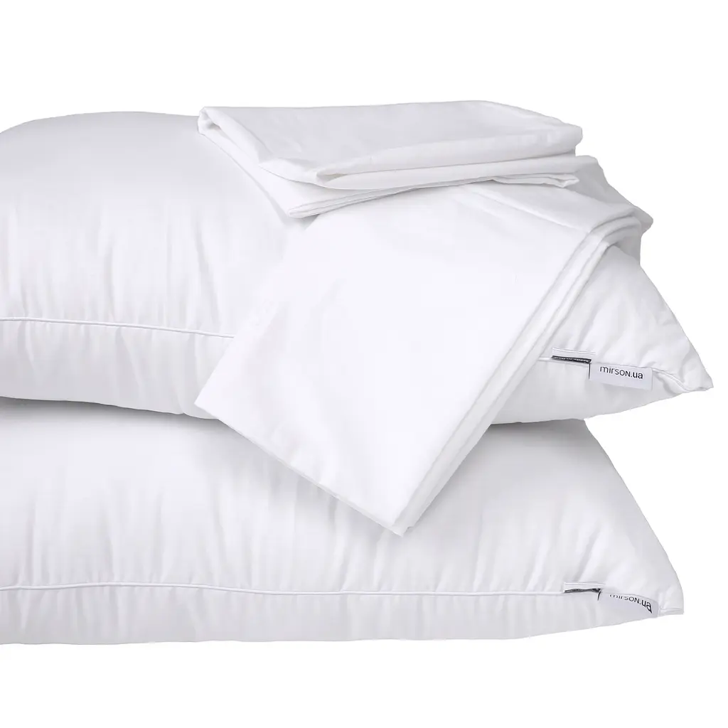 Літній постільний комплект MirSon Line Satin Light Pro Snow White Eco-Soft Сімейний (2200010972900) - фото 5