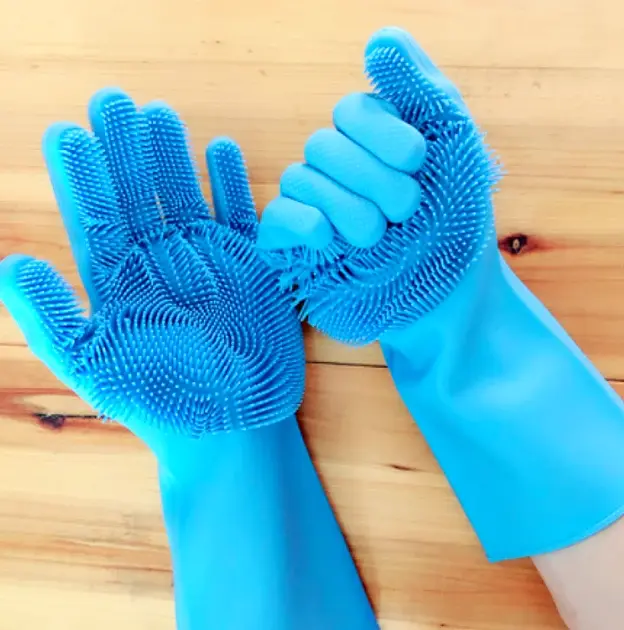 Cиліконові рукавички Magic Silicone Gloves Blue - фото 2