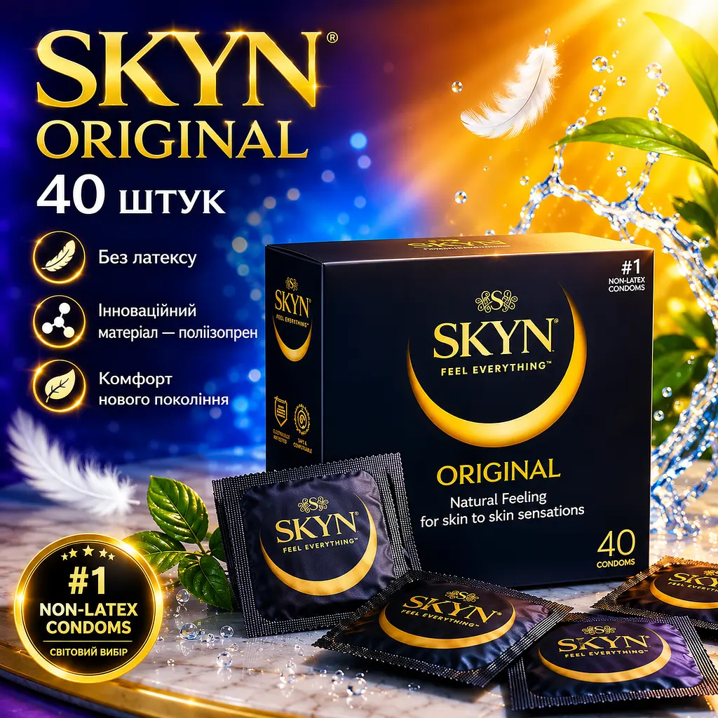 Презервативи Skyn Original безлатексні 40 шт — поліізопренові презервативи з природними відчуттями