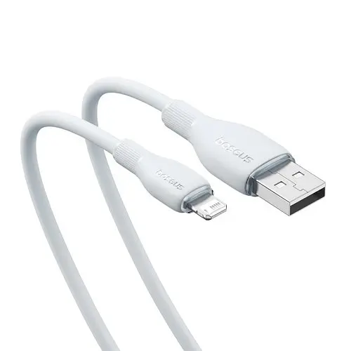 USB кабель Baseus Pudding Series Fast Charging Cable USB to iP 2.4A 2m білий P10355700221-01 - фото 4