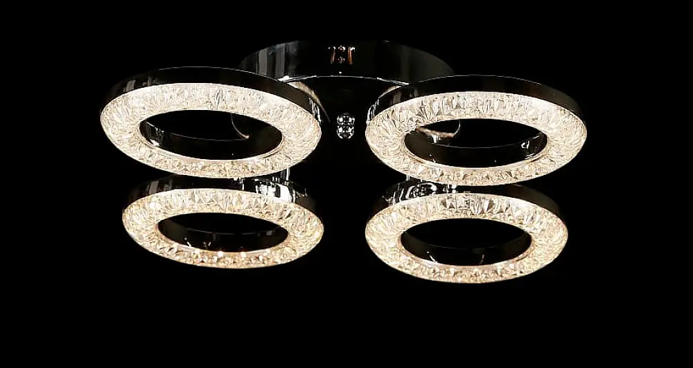 Люстра стельова LED Splendid Ray L2723/4, 4 лампи, діаметр 48 см, хром, сучасний стиль з пультом регулювання світла - фото 4