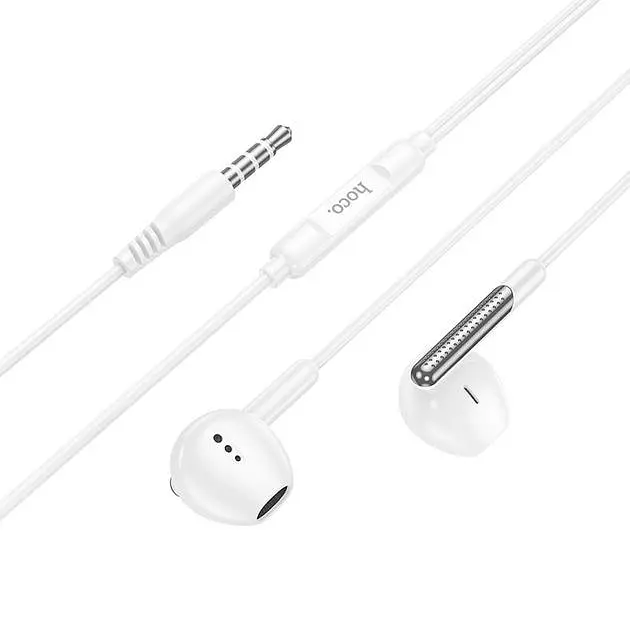 Дротові навушники Hoco M123 Glory універсальні earphones with microphone, 3.5mm, 1.2m, white - фото 2