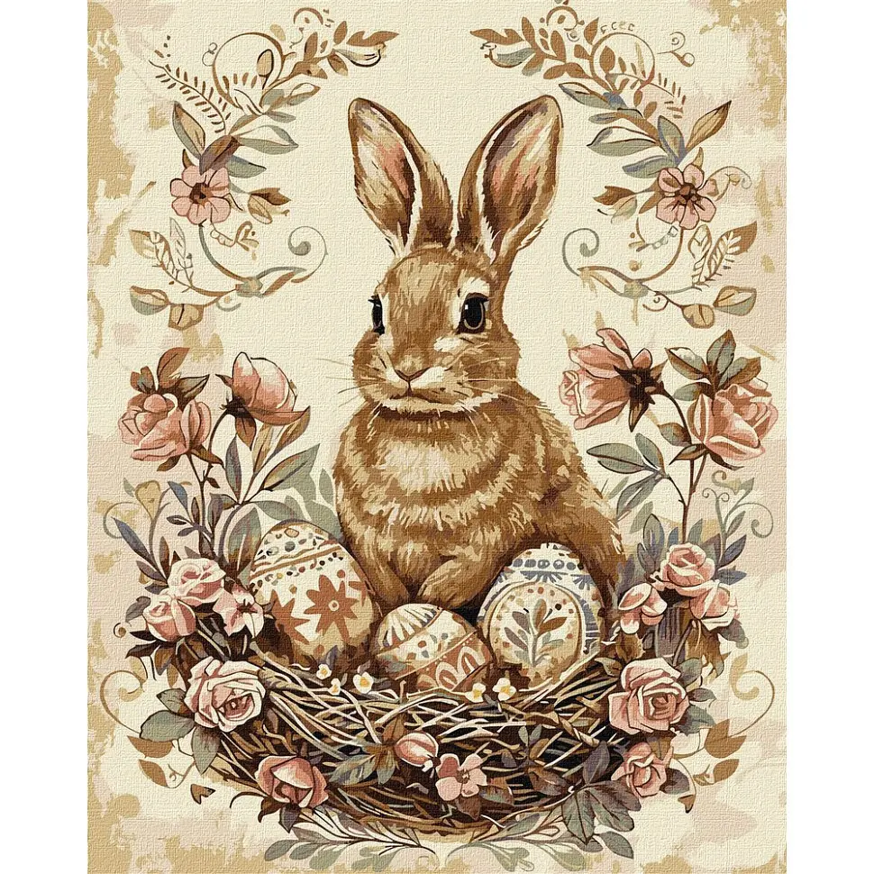 Картина за номерами "Великодній кролик 2" art_selena_ua KHO5183, 40х50см