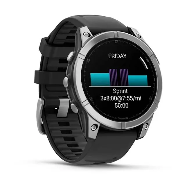 Смарт-годинник Garmin Fenix E 47mm AMOLED Stainless Steel with Black Silicone Band (010-03025-02) - фото 3