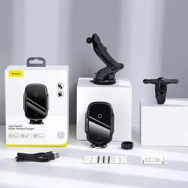 Автотримач із бездротовою зарядкою Baseus Light Electric Holder Wireless Charger 15W - фото 3
