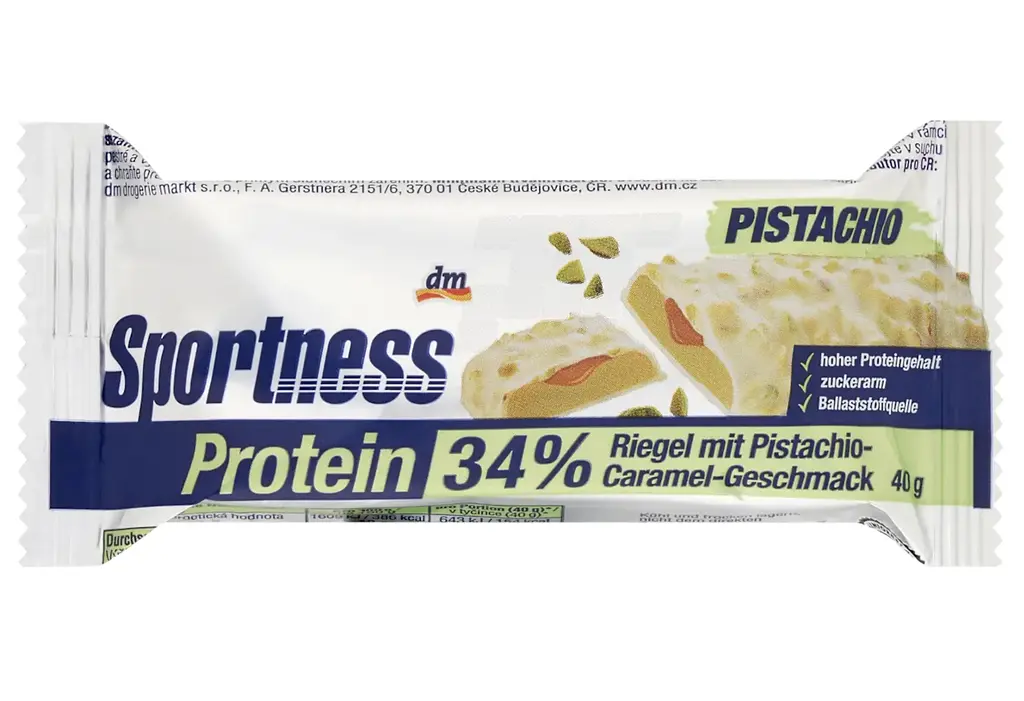 Протеїновий батончик Sportness 34% білка Фісташково-карамельний, 40 г