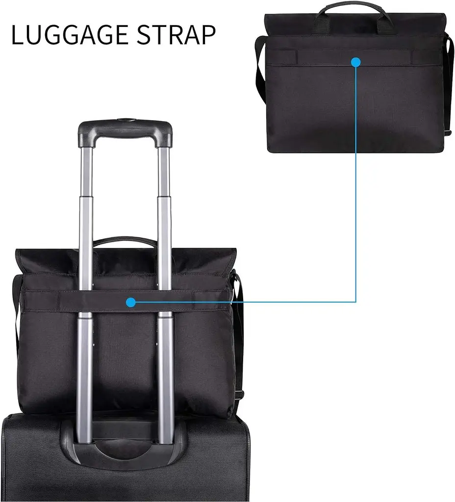 Сумка листоноша для ноутбука 15,6 дюймів Kroser Laptop Bag NTM2832NX Чорна - фото 6