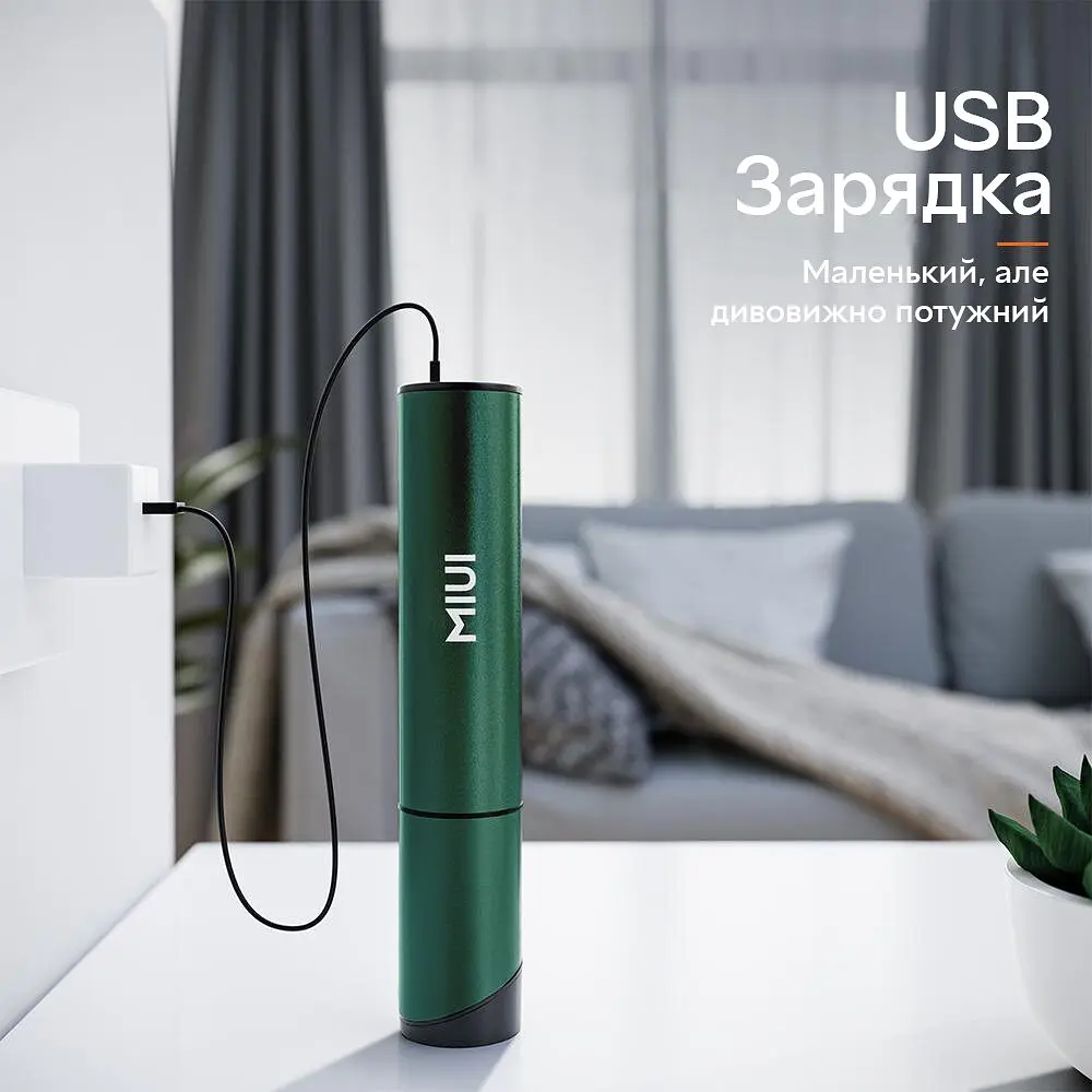 Портативный беспроводной аккумуляторный пылесос MIUI Xiaomi XT01B Vacuum Cleaner 40W 2000mAh, Green - фото 3