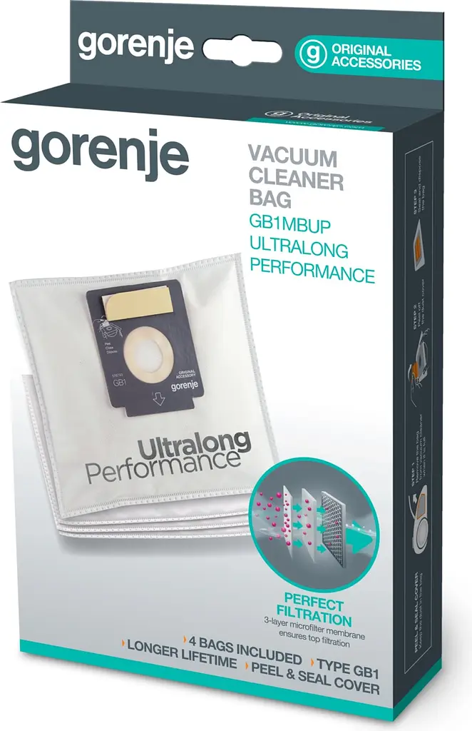 Мішки для пилососів Gorenje GB1MBUP універсальні 4 шт. (570743) - фото 3