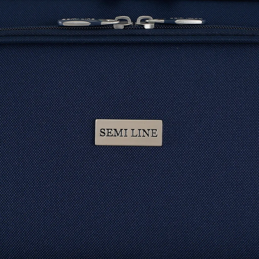 Валіза Semi Line 24 дюйми (M) на 2 колесах поліестер 600D захищені колеса +2 кишені об'єм 50 л синій - фото 7