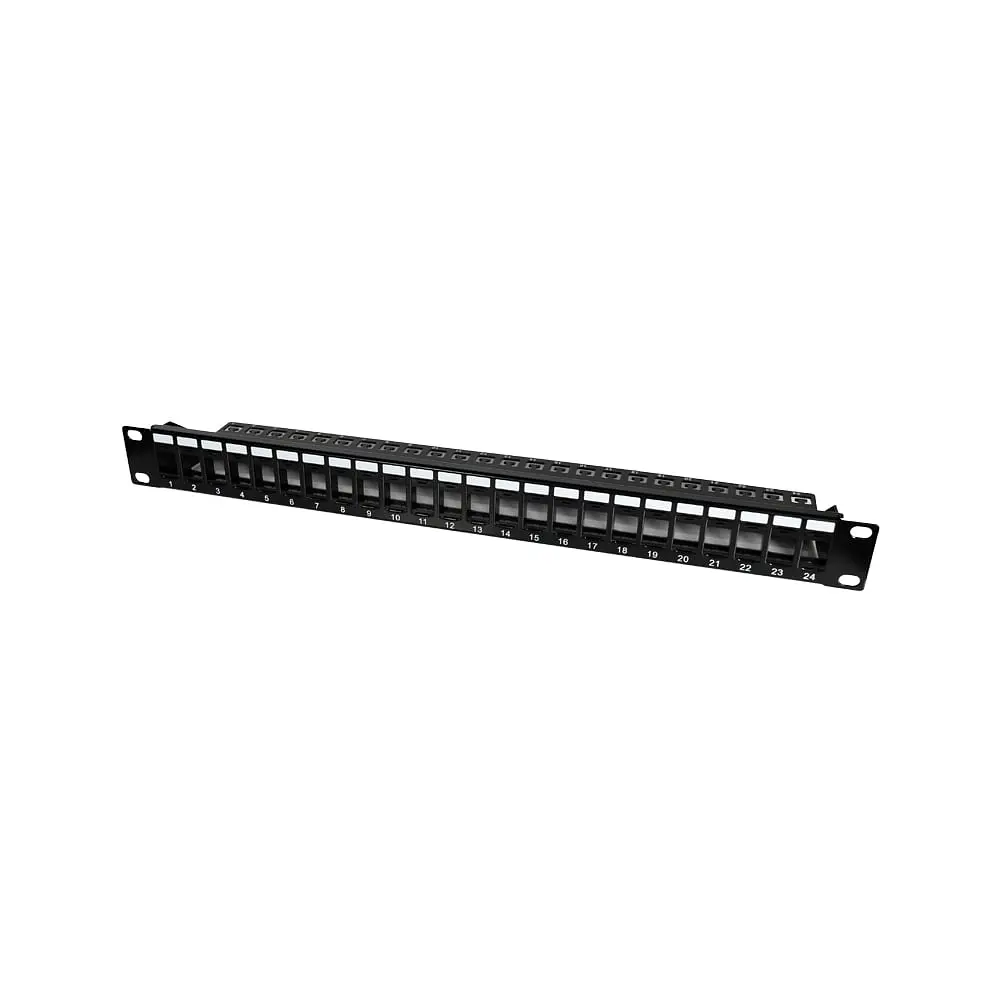 Патч-панель 24 порти Keystone NVC-P-16/24 19" 1U неекранована, з заднім організатором кабелю (73-00147)
