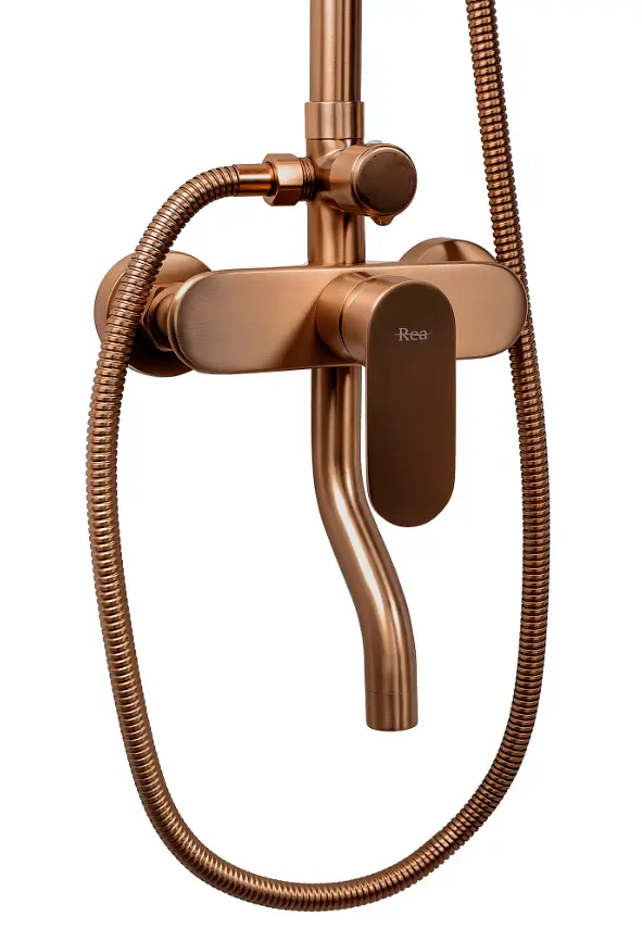 Душова система з виливом Rea Drop brushed copper REA-P7064 - фото 3