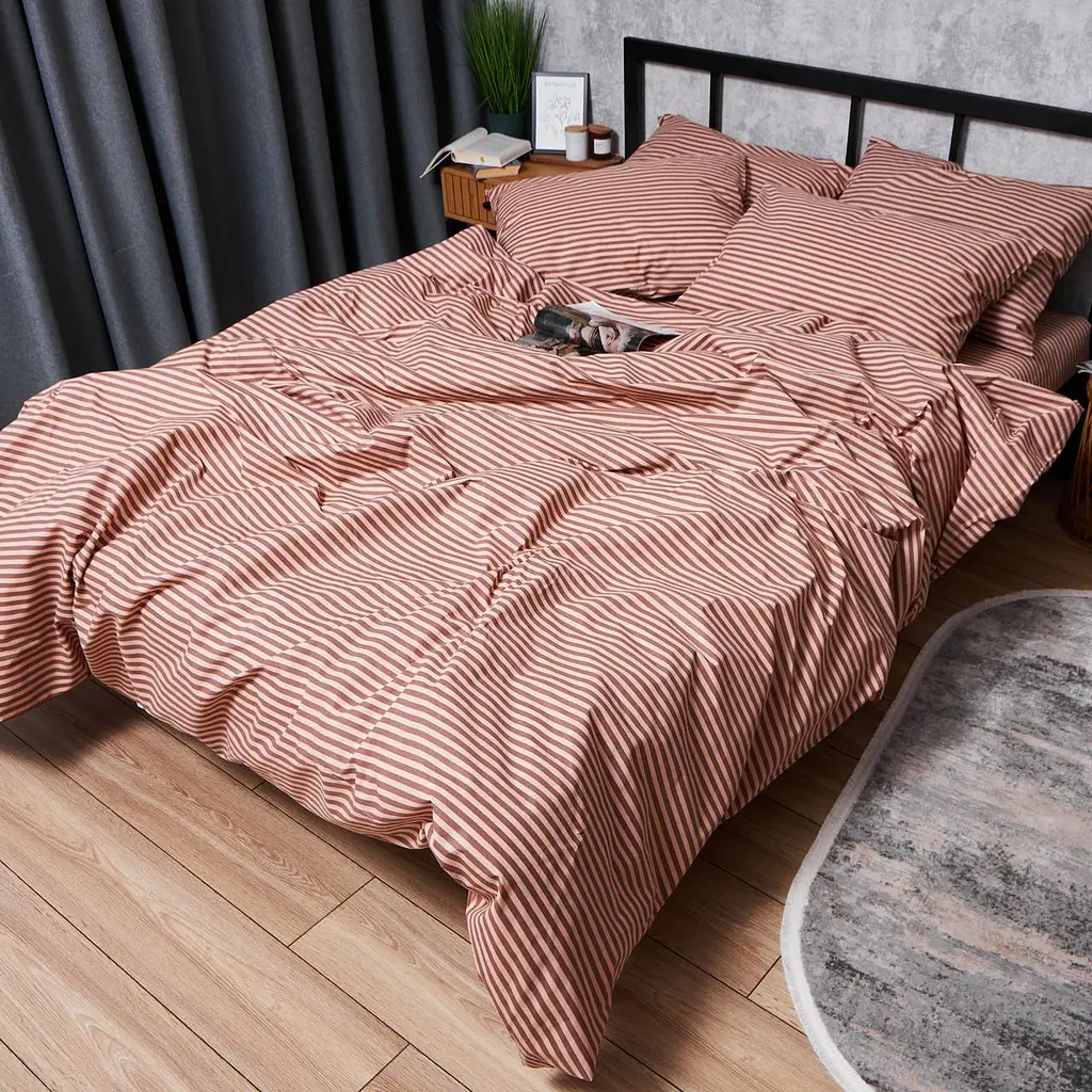 Комплект постельного белья Moon&Star Бязь Gold Люкс Autumn Stripes Полуторный 143х210 наволочки 2х70х70 - фото 4