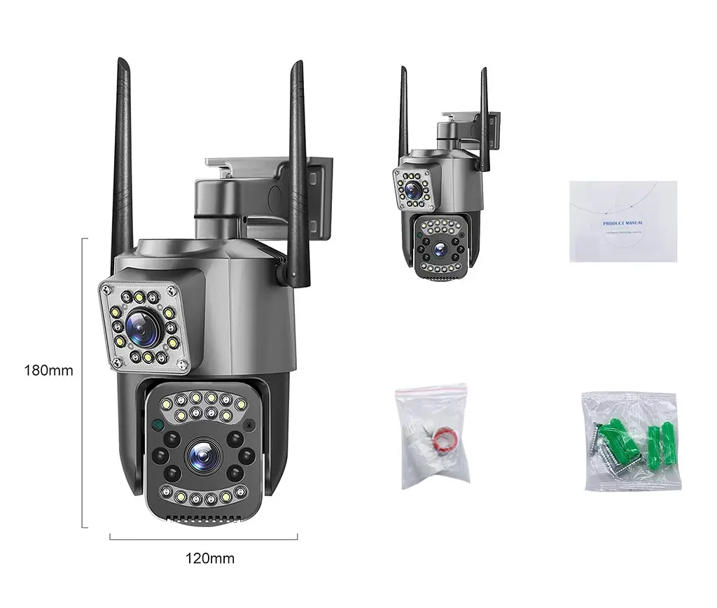 Вулична 4G камера SC03  8Мп 2 об'єктиви підтримка SIM-карт віддалений перегляд сигналізація обертання - фото 8