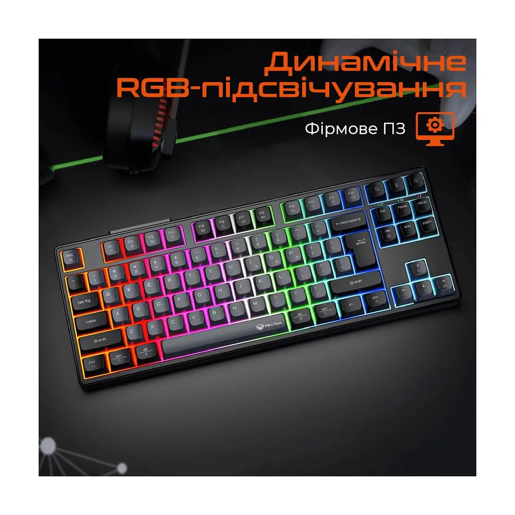 Клавіатура Meetion MK14 Bluetooth/USB Type-C Black (MT-MK14-A-RUA) - фото 5