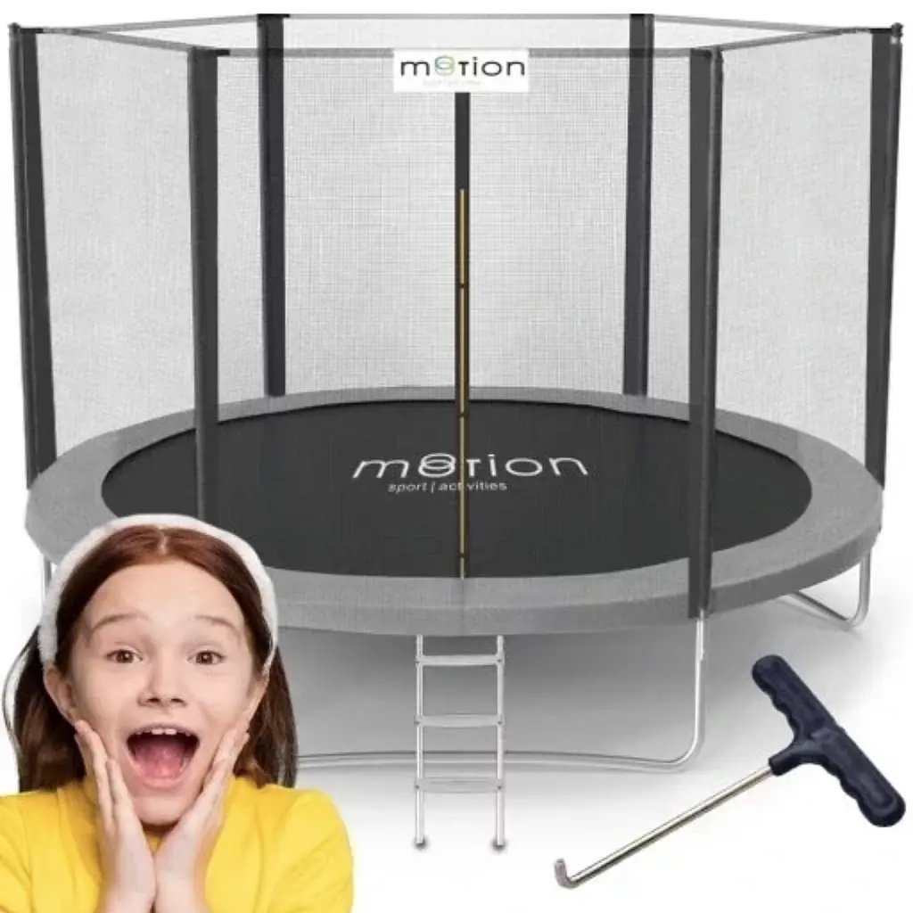 Батут Jumi Motion Sport Line 10ft (305см) з зовнішньою сіткою сірий - фото 3
