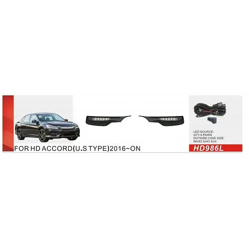 LED Протитуманні фари для Honda Accord 2016-2017 S TYPE з проводкою Комплект (HD-986L) - фото 2