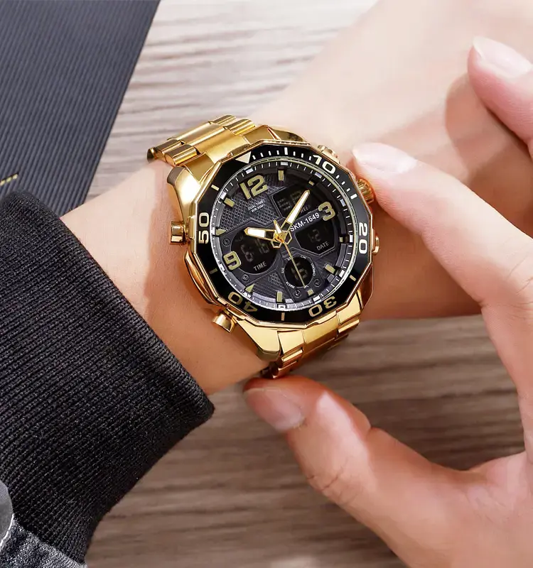 Наручний годинник чоловічий Skmei 1649 Gold, 1649GD (18424) - фото 4