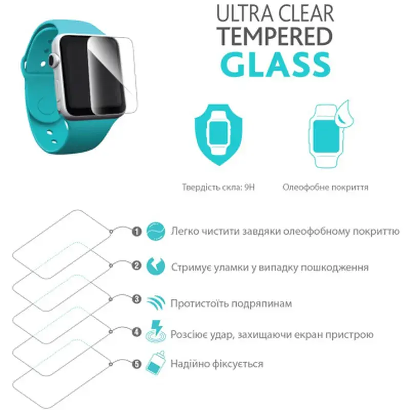 Скло захисне Piko Full Glue Apple Watch 38 mm (1283126487620) - фото 2
