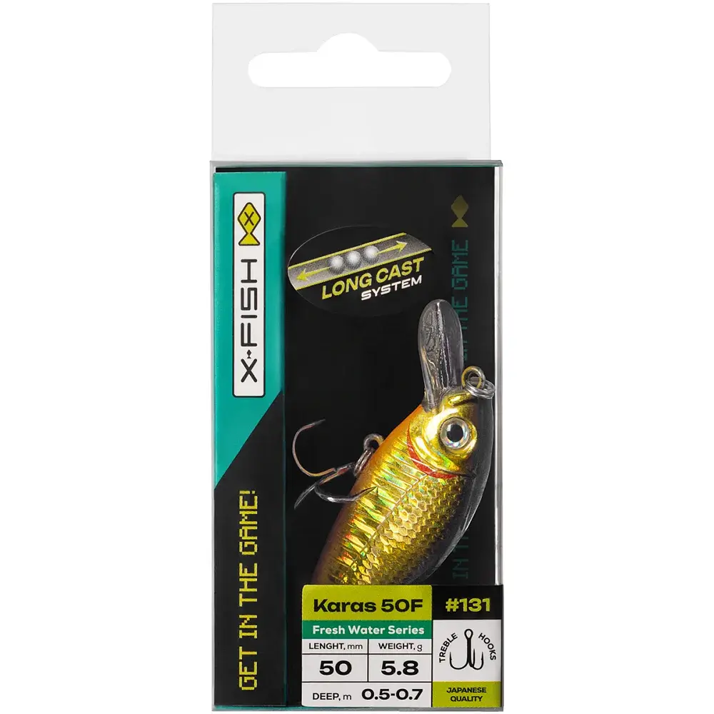 Воблер X-Fish Karas 50F 50mm 5.8g 131 (0.5-0.7m) - фото 2