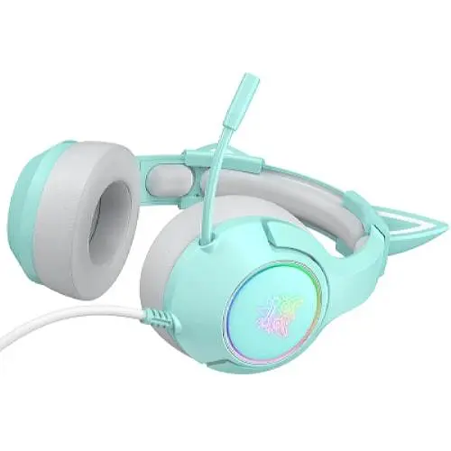Проводная игровая гарнитура Onikuma Gaming CAT with LED K9, USB, 3.5mm, 2.2m, green - фото 4