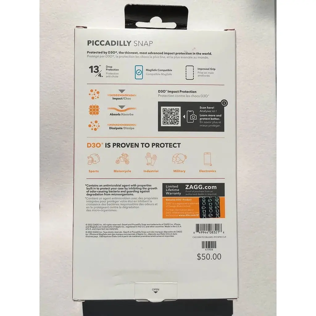 Противоударный чехол Gear4 Piccadilly MagSafe Periwinkle для iPhone 14 / iPhone 13 (6.1") Прозрачный - фото 3